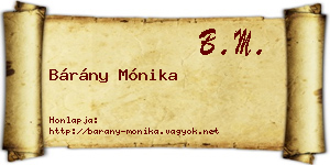 Bárány Mónika névjegykártya