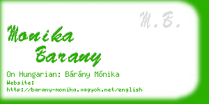 monika barany business card